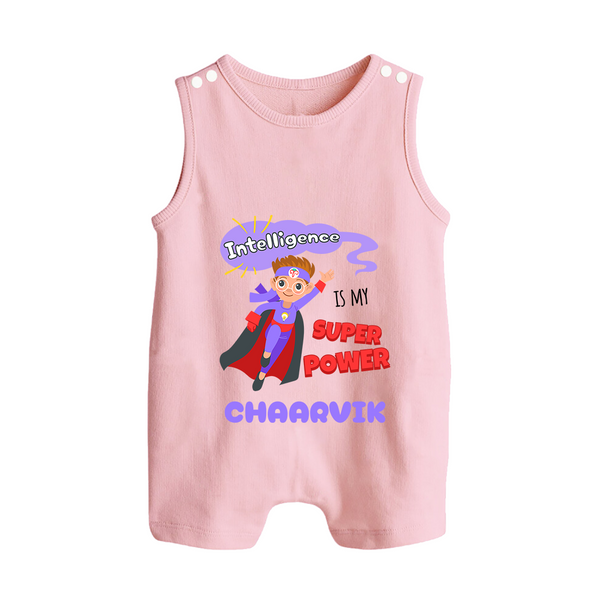 Superboy in Training Romper Suit / Sleeveless Romper | Personalized Romper Suit / Sleeveless Romper for Baby Heroes - BABY PINK - 0 - 5 Months Old (Chest 18")