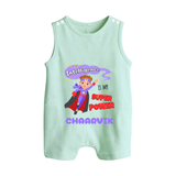 Superboy in Training Romper Suit / Sleeveless Romper | Personalized Romper Suit / Sleeveless Romper for Baby Heroes - MINT GREEN - 0 - 5 Months Old (Chest 18")