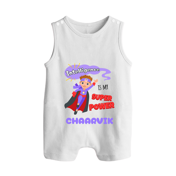 Superboy in Training Romper Suit / Sleeveless Romper | Personalized Romper Suit / Sleeveless Romper for Baby Heroes - WHITE - 0 - 5 Months Old (Chest 18")