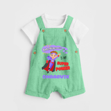 Superboy in Training Dungaree Set | Personalized Dungaree Set for Baby Heroes - GREEN - 0 - 5 Months Old (Chest 18")
