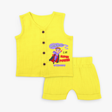 Intelligence Is My Superpower Jabla Set For Babies - YELLOW - 0 - 3 Months Old (Chest 9.8")