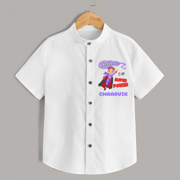 Superboy in Training Shirt | Personalized Shirt for Baby Heroes - WHITE - 0 - 6 Months Old (Chest 23")