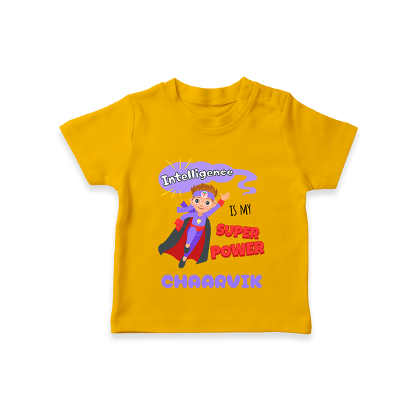 Superboy in Training T-Shirt | Personalized T-Shirt for Baby Heroes - CHROME YELLOW - 0-5 Months Old (Chest 17")