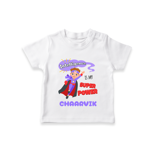 Superboy in Training T-Shirt | Personalized T-Shirt for Baby Heroes - WHITE - 0-5 Months Old (Chest 17")