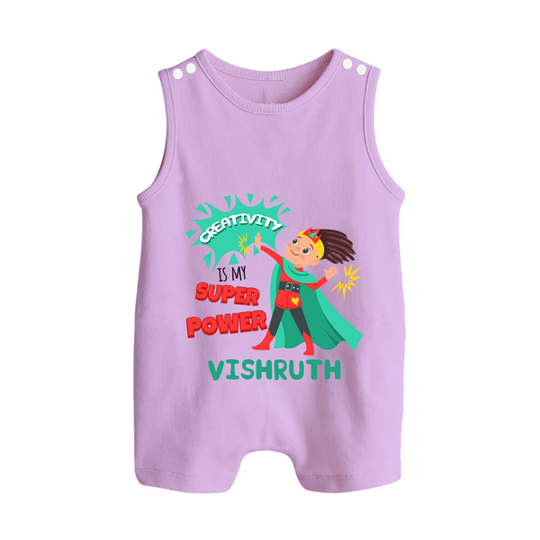 Superboy Adventure Romper Suit / Sleeveless Romper | Customized Baby Romper Suit for Little Superheroes - LILAC - 0 - 5 Months Old (Chest 18")