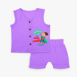 Creativity Is My Superpower Jabla Set For Babies - PURPLE - 0 - 3 Months Old (Chest 9.8")