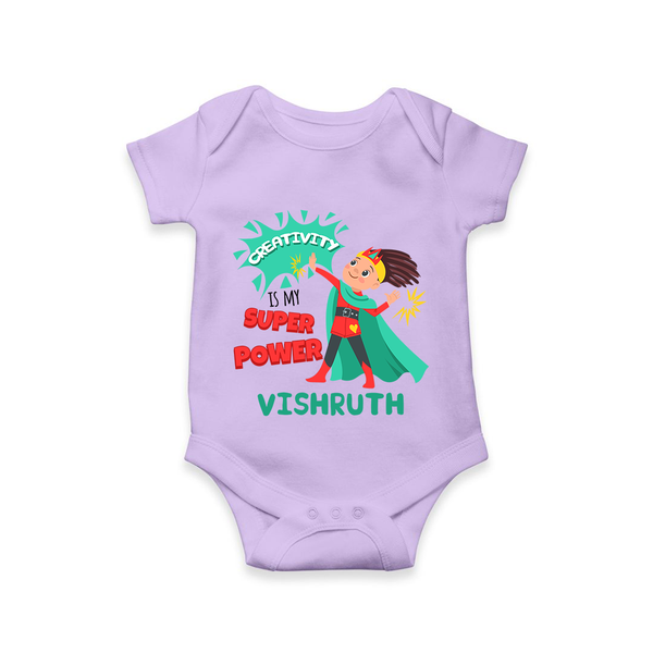 Superboy Adventure Romper | Customized Baby Romper for Little Superheroes - LILAC - New Born (Chest 14")
