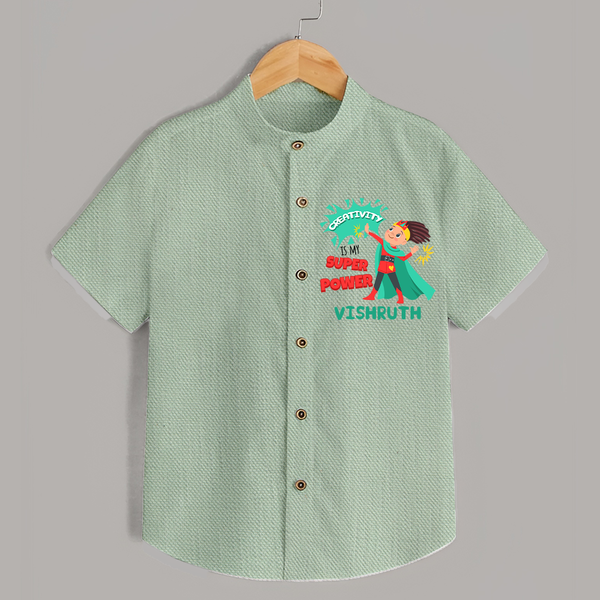 Superboy Adventure Shirt | Customized Shirt for Little Superheroes - MINT GREEN - 0 - 6 Months Old (Chest 23")