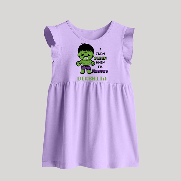 Little Hulk Baby Frock | Personalized Baby Baby Frock for Little Heroes - LILAC - 0 - 3 Months Old (Chest 17")