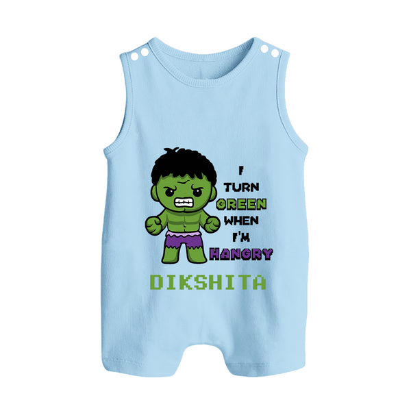 Little Hulk Romper Suit / Sleeveless Romper | Personalized Baby Romper Suit / Sleeveless Romper for Little Heroes - BABY BLUE - 0 - 5 Months Old (Chest 18")
