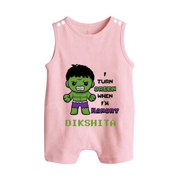 Little Hulk Romper Suit / Sleeveless Romper | Personalized Baby Romper Suit / Sleeveless Romper for Little Heroes - BABY PINK - 0 - 5 Months Old (Chest 18")