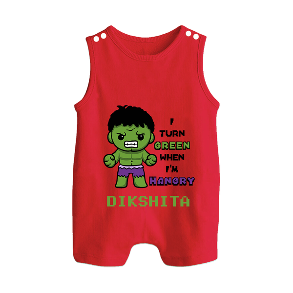 Little Hulk Romper Suit / Sleeveless Romper | Personalized Baby Romper Suit / Sleeveless Romper for Little Heroes - RED - 0 - 5 Months Old (Chest 18")