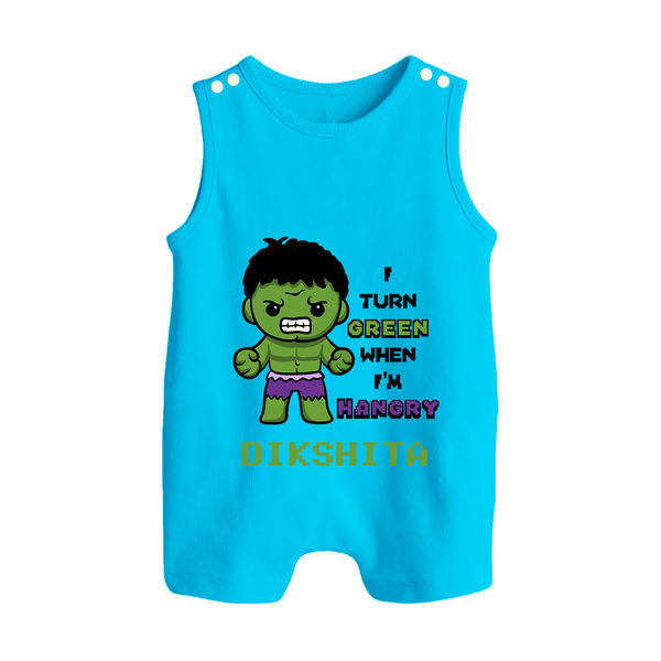 Little Hulk Romper Suit / Sleeveless Romper | Personalized Baby Romper Suit / Sleeveless Romper for Little Heroes - SKY BLUE - 0 - 5 Months Old (Chest 18")