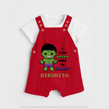 Little Hulk Dungaree Set | Personalized Baby Dungaree Set for Little Heroes - RED - 0 - 5 Months Old (Chest 18")