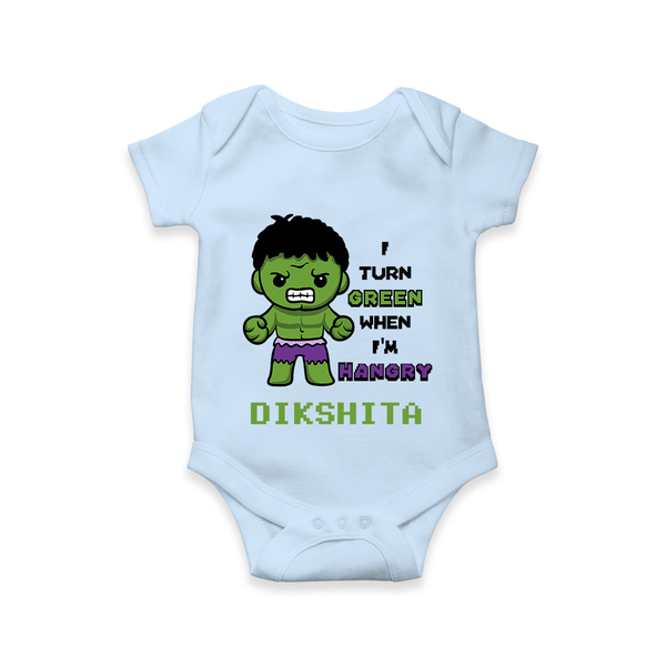 Little Hulk Romper | Personalized Baby Romper for Little Heroes - BABY BLUE - New Born (Chest 14")