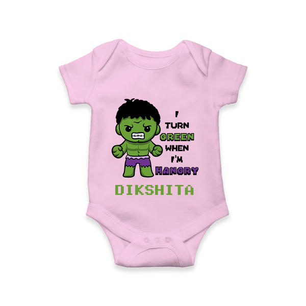 Little Hulk Romper | Personalized Baby Romper for Little Heroes - BABY PINK - New Born (Chest 14")