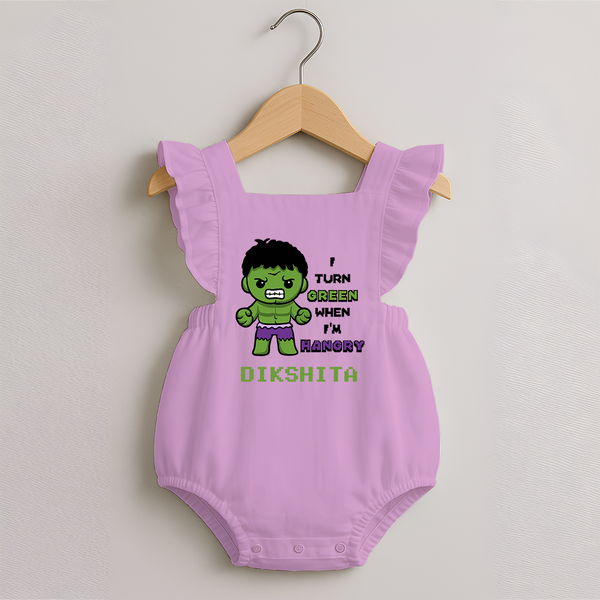 Little Hulk Romper Frock | Personalized Baby Romper Frock for Little Heroes - BABY PINK - 0 - 3 Months Old (Chest 19")