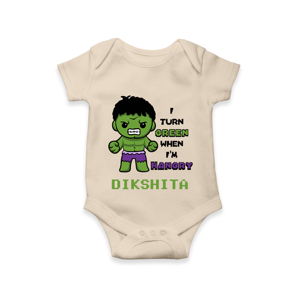 Little Hulk Romper | Personalized Baby Romper for Little Heroes - IVORY - New Born (Chest 14")