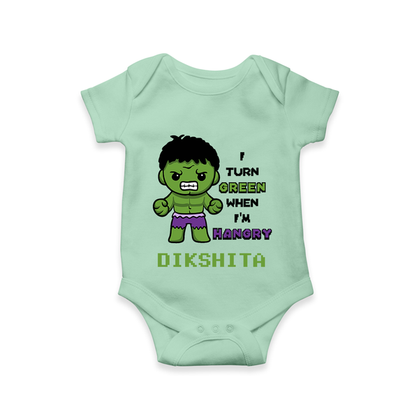 Little Hulk Romper | Personalized Baby Romper for Little Heroes - MINT GREEN - New Born (Chest 14")