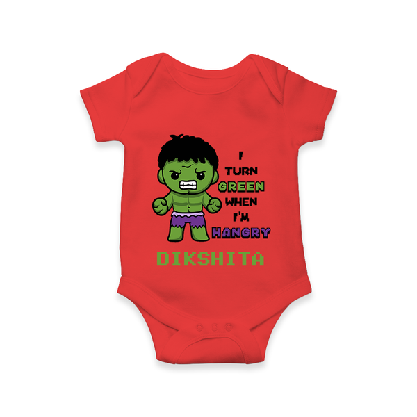 Little Hulk Romper | Personalized Baby Romper for Little Heroes - RED - New Born (Chest 14")