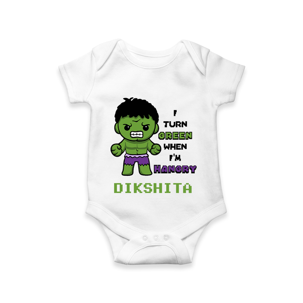 Little Hulk Romper | Personalized Baby Romper for Little Heroes - WHITE - New Born (Chest 14")