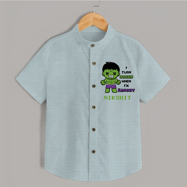 Little Hulk Shirt | Personalized Baby Shirt for Little Heroes - ARCTIC BLUE - 0 - 6 Months Old (Chest 23")