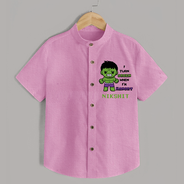 Little Hulk Shirt | Personalized Baby Shirt for Little Heroes - BABY PINK - 0 - 6 Months Old (Chest 23")
