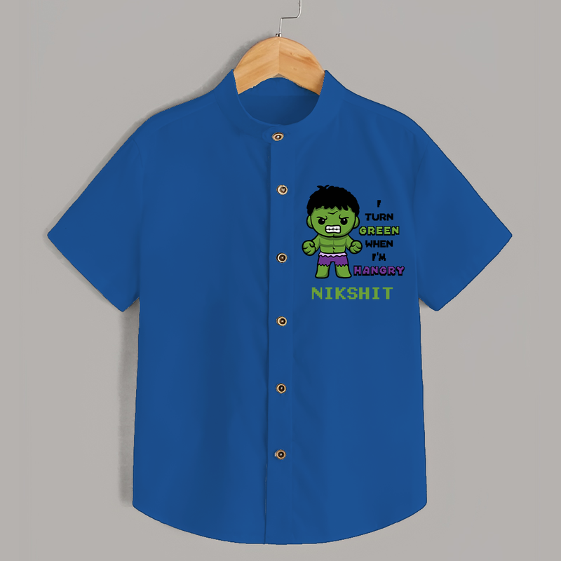 Little Hulk Shirt | Personalized Baby Shirt for Little Heroes - COBALT BLUE - 0 - 6 Months Old (Chest 23")