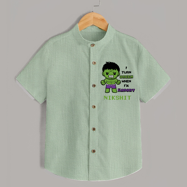 Little Hulk Shirt | Personalized Baby Shirt for Little Heroes - MINT GREEN - 0 - 6 Months Old (Chest 23")