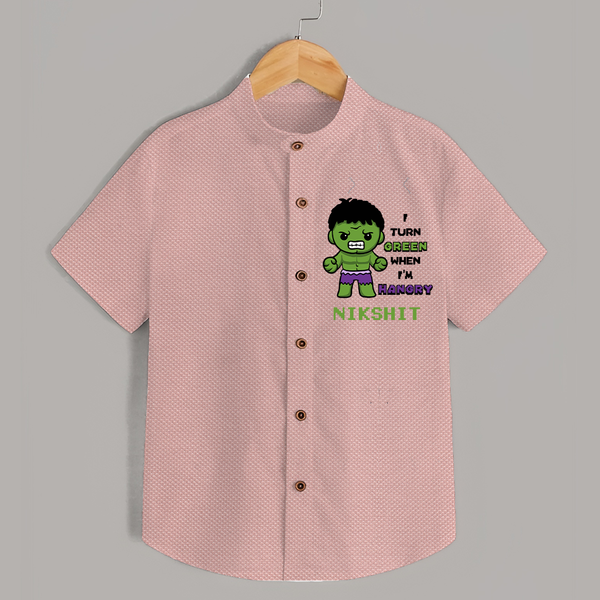 Little Hulk Shirt | Personalized Baby Shirt for Little Heroes - PEACH - 0 - 6 Months Old (Chest 23")