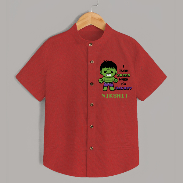 Little Hulk Shirt | Personalized Baby Shirt for Little Heroes - RED - 0 - 6 Months Old (Chest 23")