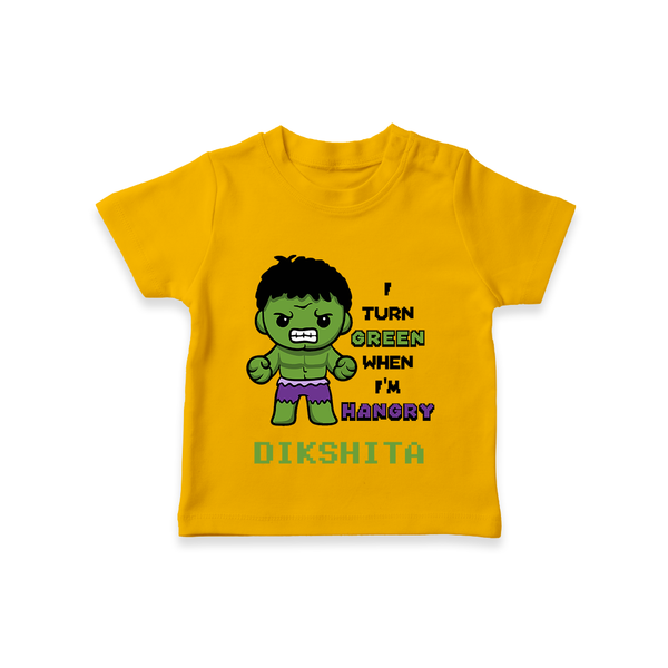 Little Hulk T-Shirt | Personalized Baby T-Shirt for Little Heroes - CHROME YELLOW - 0-5 Months Old (Chest 17")
