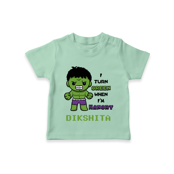 Little Hulk T-Shirt | Personalized Baby T-Shirt for Little Heroes - MINT GREEN - 0-5 Months Old (Chest 17")