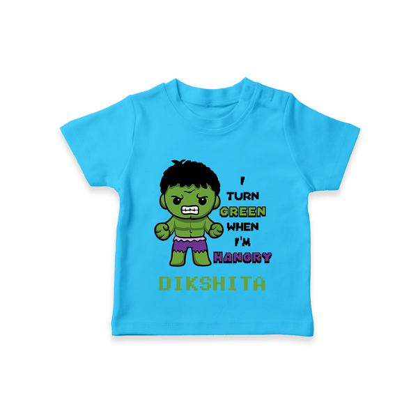 Little Hulk T-Shirt | Personalized Baby T-Shirt for Little Heroes - SKY BLUE - 0-5 Months Old (Chest 17")