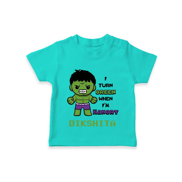 Little Hulk T-Shirt | Personalized Baby T-Shirt for Little Heroes - TEAL - 0-5 Months Old (Chest 17")