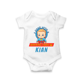 Warning Label | Personalized Baby Romper for Little Heroes - WHITE - New Born (Chest 14")