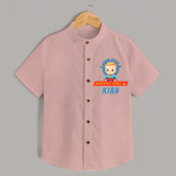 Warning Label | Personalized Baby Shirt for Little Heroes - PEACH - 0 - 6 Months Old (Chest 23")