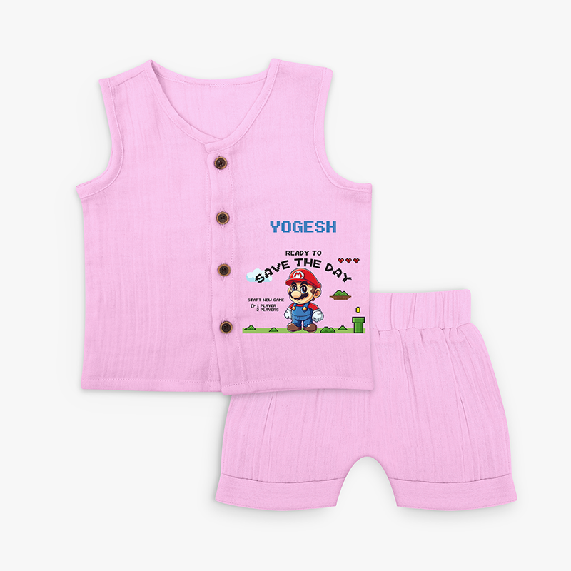 Mario Adventure Jabla Set For Babies - LAVENDER ROSE - 0 - 3 Months Old (Chest 9.8")