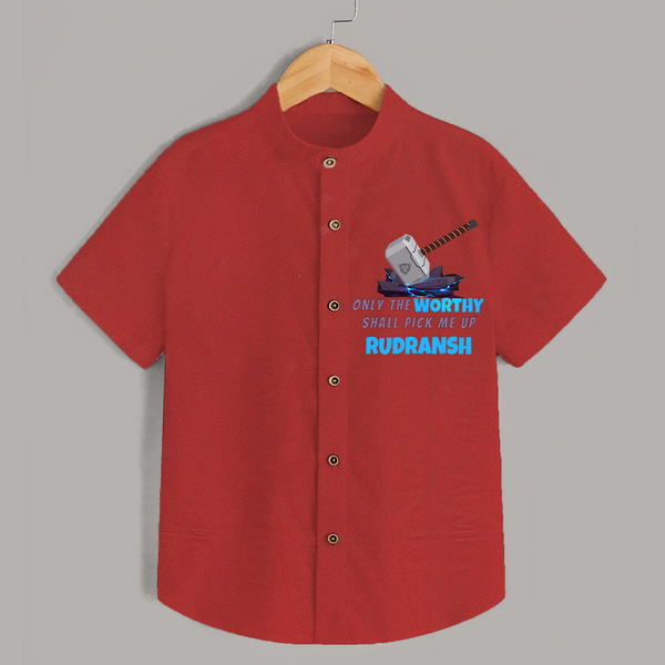 Little Thor Shirt | Personalized Baby Shirt for Little Gods of Thunder - RED - 0 - 6 Months Old (Chest 23")