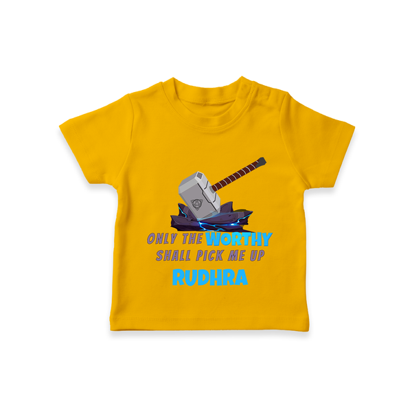Little Thor T-Shirt | Personalized Baby T-Shirt for Little Gods of Thunder - CHROME YELLOW - 0-5 Months Old (Chest 17")