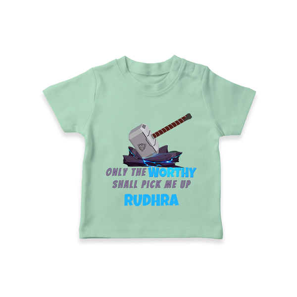 Little Thor T-Shirt | Personalized Baby T-Shirt for Little Gods of Thunder - MINT GREEN - 0-5 Months Old (Chest 17")