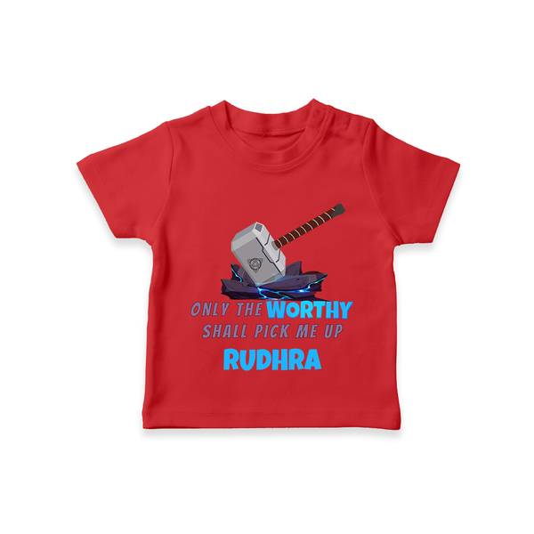Little Thor T-Shirt | Personalized Baby T-Shirt for Little Gods of Thunder - RED - 0-5 Months Old (Chest 17")