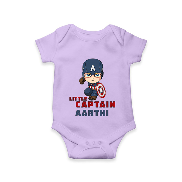 Little Captain America Romper | Personalized Baby Romper for Little Heroes - LILAC - New Born (Chest 14")