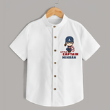 Little Captain America Shirt | Personalized Baby Shirt for Little Heroes - WHITE - 0 - 6 Months Old (Chest 23")
