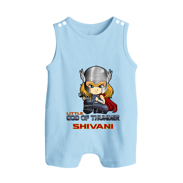 Little God of Thunder Romper Suit / Sleeveless Romper | Personalized Romper Suit / Sleeveless Romper for Little Thunder Gods - BABY BLUE - 0 - 5 Months Old (Chest 18")