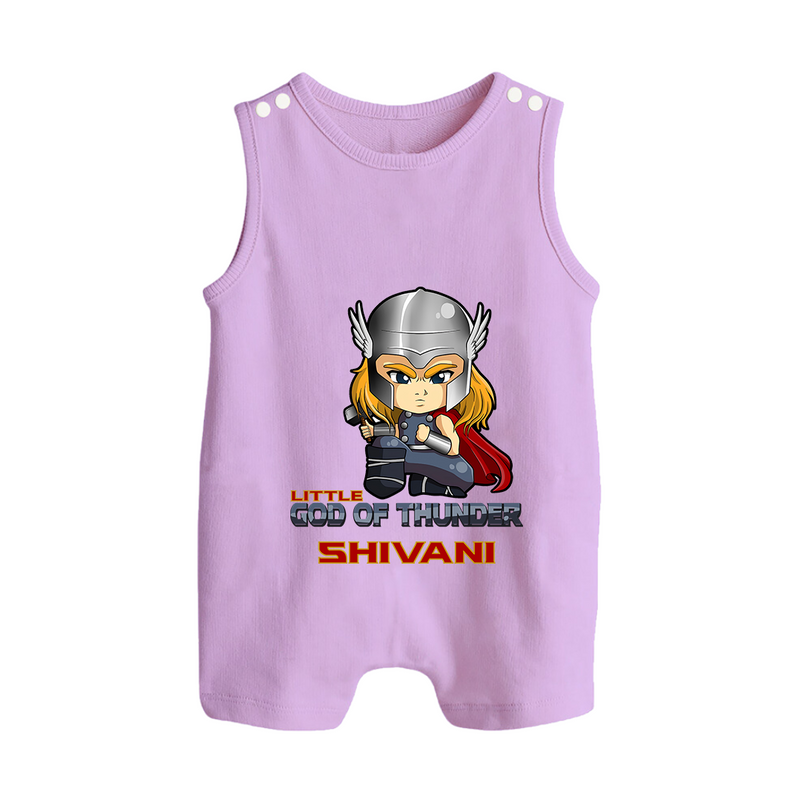 Little God of Thunder Romper Suit / Sleeveless Romper | Personalized Romper Suit / Sleeveless Romper for Little Thunder Gods - LILAC - 0 - 5 Months Old (Chest 18")