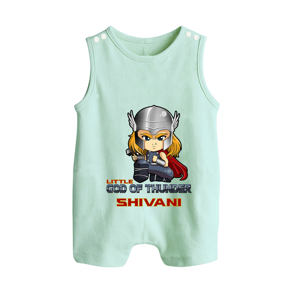 Little God of Thunder Romper Suit / Sleeveless Romper | Personalized Romper Suit / Sleeveless Romper for Little Thunder Gods - MINT GREEN - 0 - 5 Months Old (Chest 18")