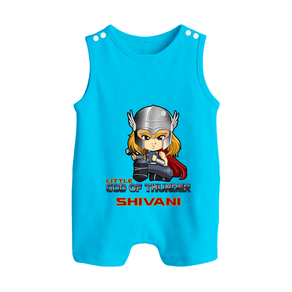 Little God of Thunder Romper Suit / Sleeveless Romper | Personalized Romper Suit / Sleeveless Romper for Little Thunder Gods - SKY BLUE - 0 - 5 Months Old (Chest 18")