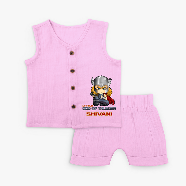 Little God of Thunder Jabla Set | Personalized Jabla Set for Little Thunder Gods - BABY PINK - 0 - 3 Months Old (Chest 9.8")