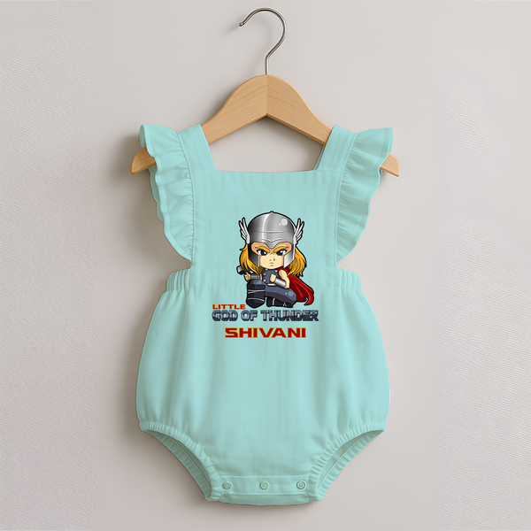 Little God of Thunder Romper Frock | Personalized Romper Frock for Little Thunder Gods - MINT GREEN - 0 - 3 Months Old (Chest 19")